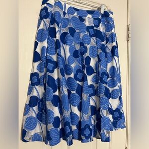 Talbots Blue Floral Full skirt Size 8 NWTS